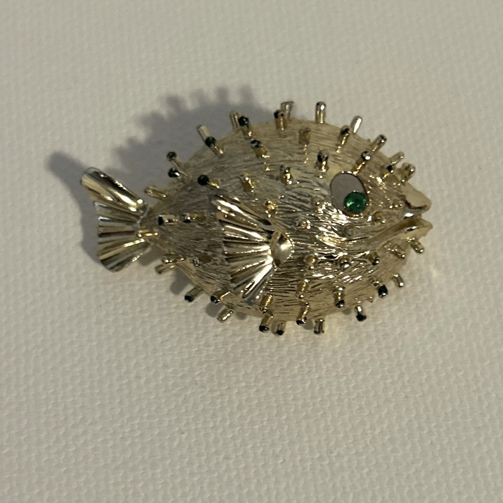 Vintage Pufferfish Blowfish Brooch Pin